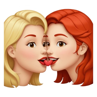woman kissing another woman on the mouth sticker