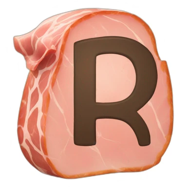 ham with the letter r sticker