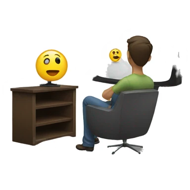 men seeing TV sticker