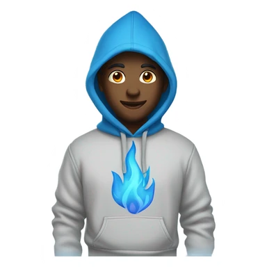 Blue Flames hoodie  sticker
