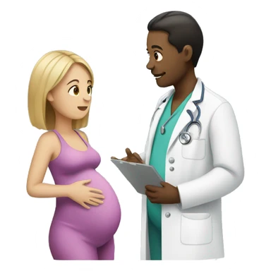 pregnant woman talking to a doctor sticker