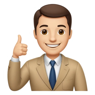 boss on a phone call, giving a thumbs up sticker