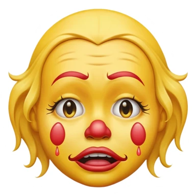 Sobbing yellow emoji clown sticker