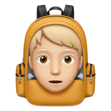 person with backpack and fever sticker