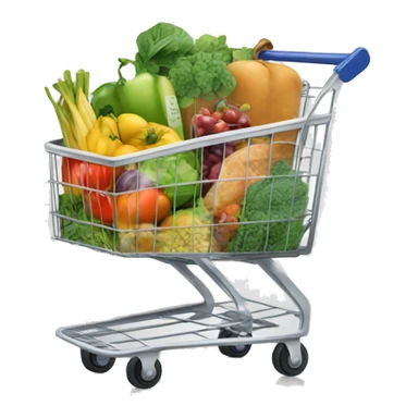 shopping cart full of healthy foods sticker
