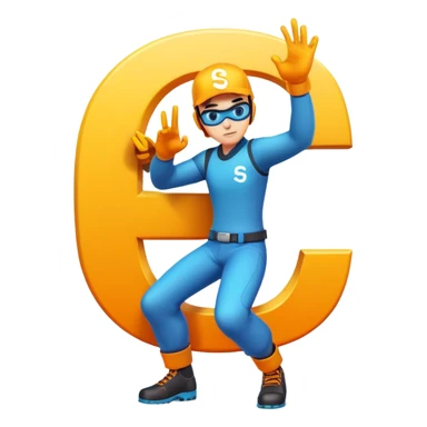 Cool gaming character avatar with letter S sticker
