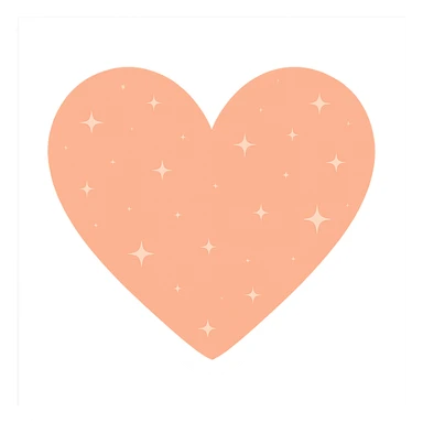 heart with a subtle star pattern, clean digital illustration sticker