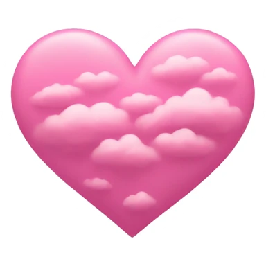 Pink heart cloud sticker