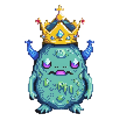 slime monster with a crown sticker