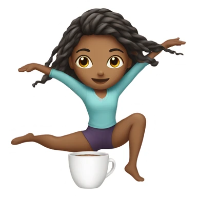 Girl doing a split with a cup on her hair sticker