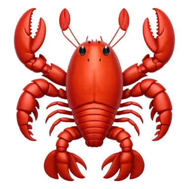 a lobster dressed as a superhero 🦞in the style of this lobster emoji sticker
