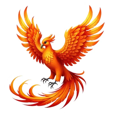Magical phoenix bird with fire wings sticker