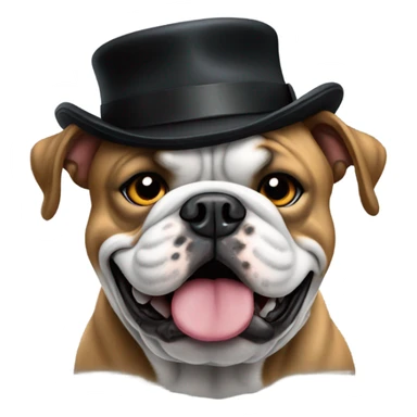 Bulldog with read a black hat sticker