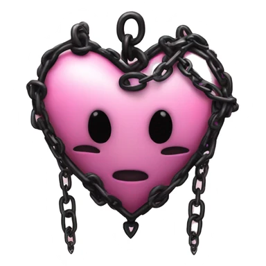 Pink and black gothic heart with chains  sticker
