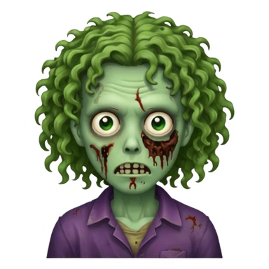 Zumbi de cabelo médio cacheado sticker