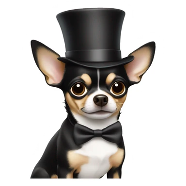 chihuahua wearing a top hat sticker