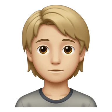 13 year old boy with a middle part, dark blonde hair sticker