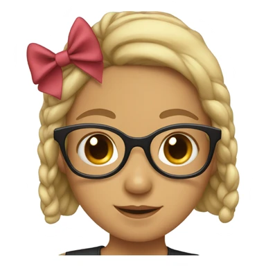 Girl with glasses and bow sticker