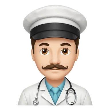 mustached doctor with hat sticker