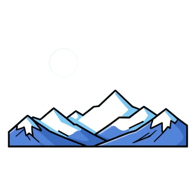 Mountain range with snow peaks sticker
