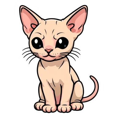 hairless sphynx cat full body pose sticker