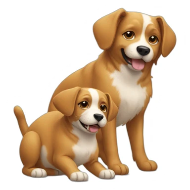 cat and dog playing sticker