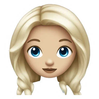 Doll with black long hair and blue eyes sticker