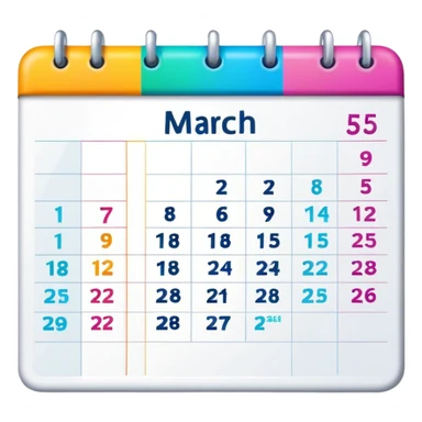 Calendar with march 5 sticker