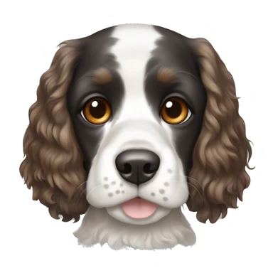 Black and white cocker spaniel blue and brown eyes sticker