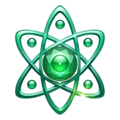 glitter green atomic symbol sticker