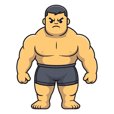 full body bulky male figure standing, muscular build, not overweight but not skinny, strong physique sticker