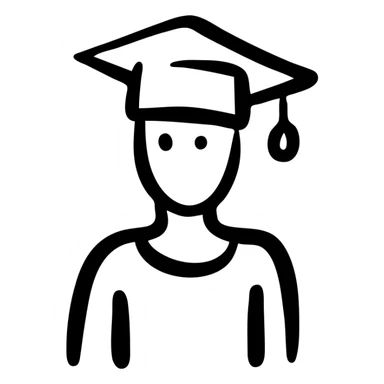 Hand sketched Coursera learning platform icon with student sticker