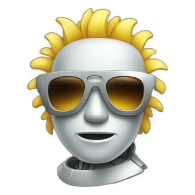 cool robot with sun glasses sticker