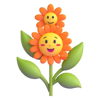 sad flower with a sad face sticker