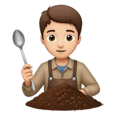 Spoon digging soil sticker