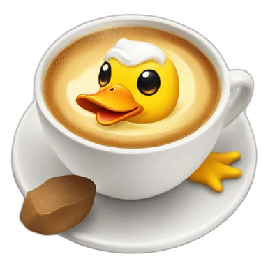 quackuchinno coffee (a yellow cappuchino with a duck in the foam sticker