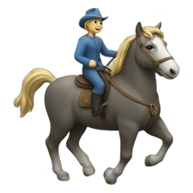 Un chat sur un cheval sticker