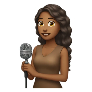 Brown girl with microphone sticker