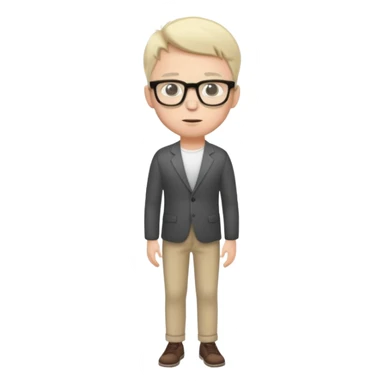 white male model wearing glasses full body sticker