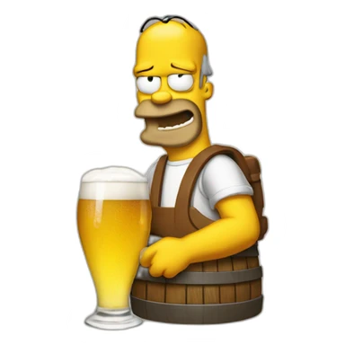 Homer qui bois de la biere sticker