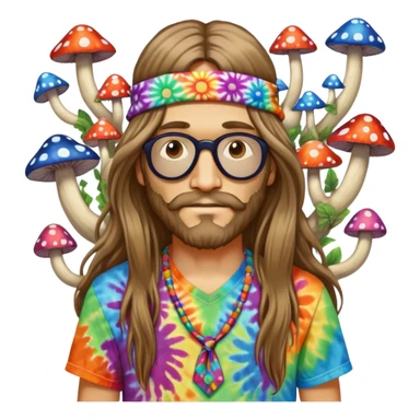 Hippie with shrooms sticker