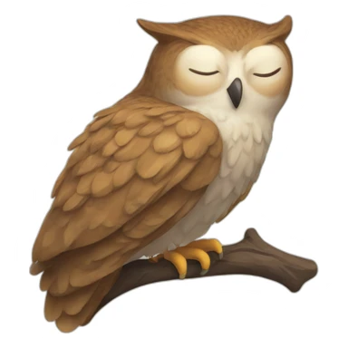 A sleeping owl sticker