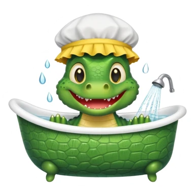 Cute crocodile is showing in the bath tub like game Where's my water sticker