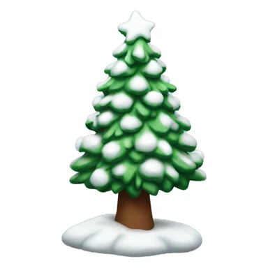 a Christmas tree covered with snow  sticker