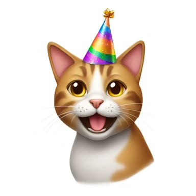 cat with birthday hat sticker