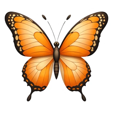 orange-apricot butterfly sticker