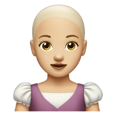 bald little girl in a dress sticker