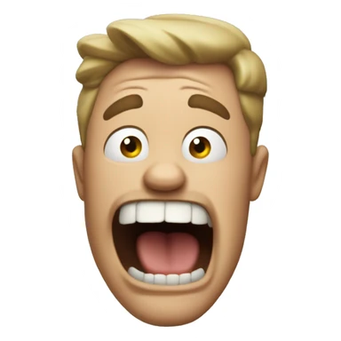 right view of mad Australian dad shouting lines coming out in his mouth sticker