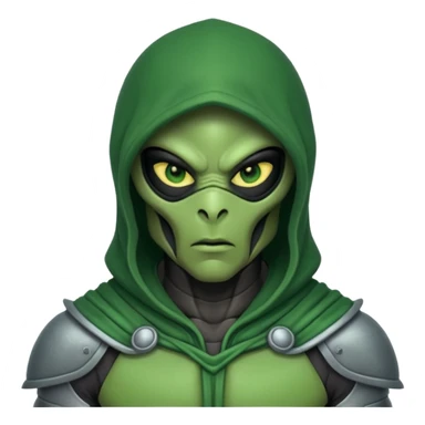 alien warrior with hood sticker