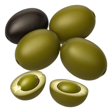 black and green olives cut sticker